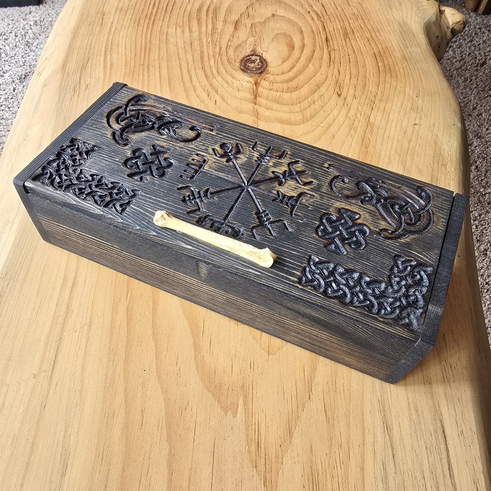 Carved Nordic Wooden Box